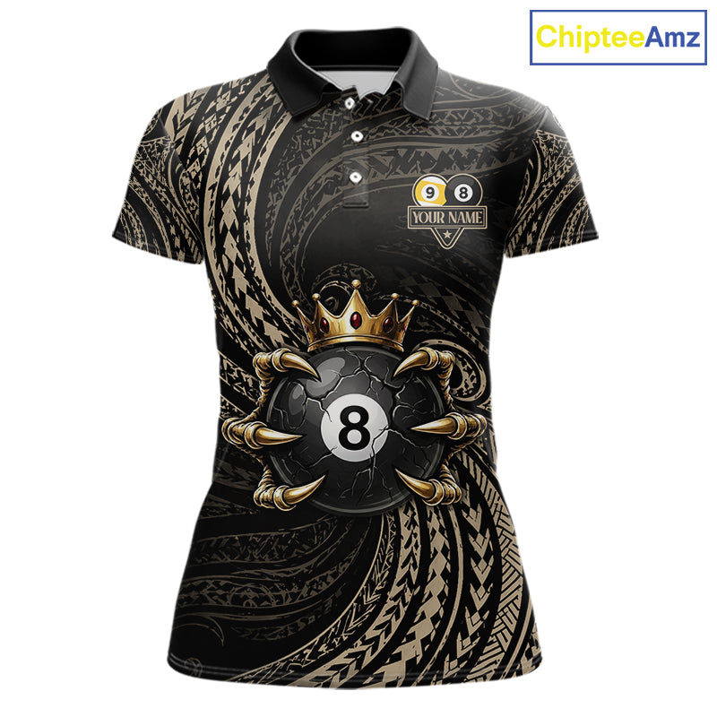 Tribal Pattern Billiard Shirts Custom Skull Crown 8 Ball And 9 Ball Billiard Team Jersey