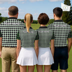Custom Black & Green Argyle Pattern Shamrock Golf Polo Shirt St Patrick Golf Team Shirt