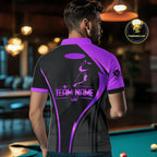 Black And Purple Human Play Pool 8 Ball 's Billiard Shirt Custom Billiard Team League Attire
