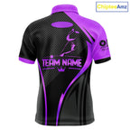 Black And Purple Human Play Pool 8 Ball 's Billiard Shirt Custom Billiard Team League Attire