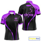 Black And Purple Human Play Pool 8 Ball 's Billiard Shirt Custom Billiard Team League Attire