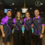 Black And Purple Human Play Pool 8 Ball 's Billiard Shirt Custom Billiard Team League Attire