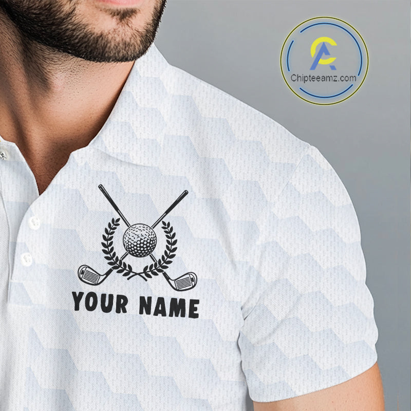 Golden Retriever Golf Shirt Custom Yellow Leopard Pattern Funny Splatter Golf Polos