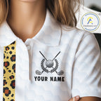 Golden Retriever Golf Shirt Custom Yellow Leopard Pattern Funny Splatter Golf Polos