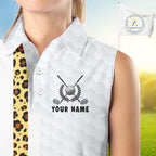 Golden Retriever Golf Shirt Custom Yellow Leopard Pattern Funny Splatter Golf Polos