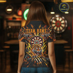 Personalized Horror Tiger Darts Polo 1/4-Zip Shirt Custom Orange Splatter Darts Team Jersey