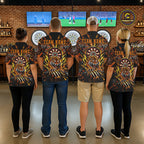 Personalized Horror Tiger Darts Polo 1/4-Zip Shirt Custom Orange Splatter Darts Team Jersey