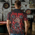 Personalized Horror Wolf Darts Polo 1/4-Zip Shirt Custom Red Splatter Darts Team Jersey