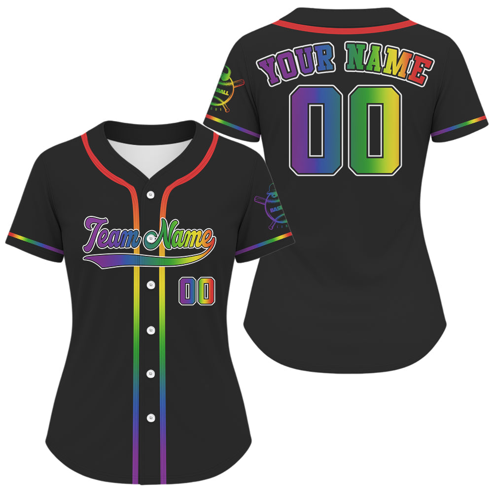's LGPT Pride Baseball Jersey Custom Colorful Baseball Shirt For LGPTQ+ Fans