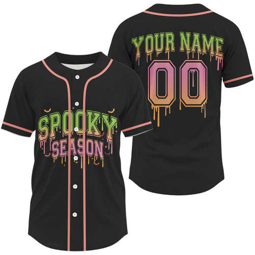 "Spooky Season" Dripping Baseball Shirt Personalized Halloween Baseball Jerseys