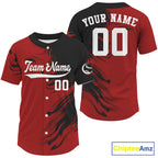 's Red And Black Baseball Jersey Personalized Outfits Baseball Shirt For Newborns