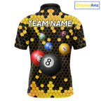 Hexagon Bee 8 Ball Pool Billiard Polo & Quarter-Zip Jerseys Custom Billiard Team Appeal