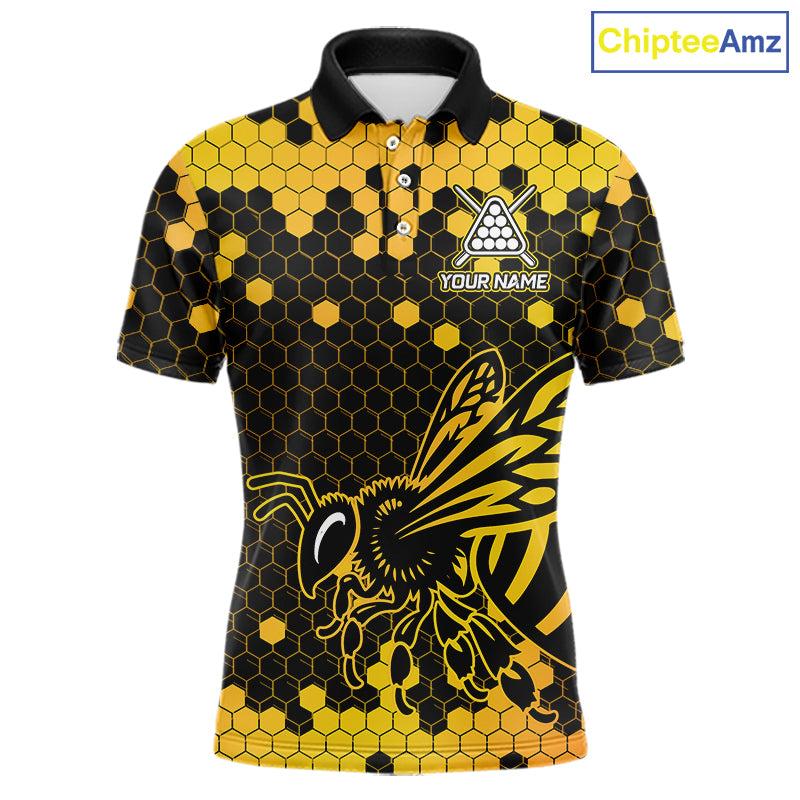 Hexagon Bee 8 Ball Pool Billiard Polo & Quarter-Zip Jerseys Custom Billiard Team Appeal