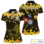 Hexagon Bee 8 Ball Pool Billiard Polo & Quarter-Zip Jerseys Custom Billiard Team Appeal