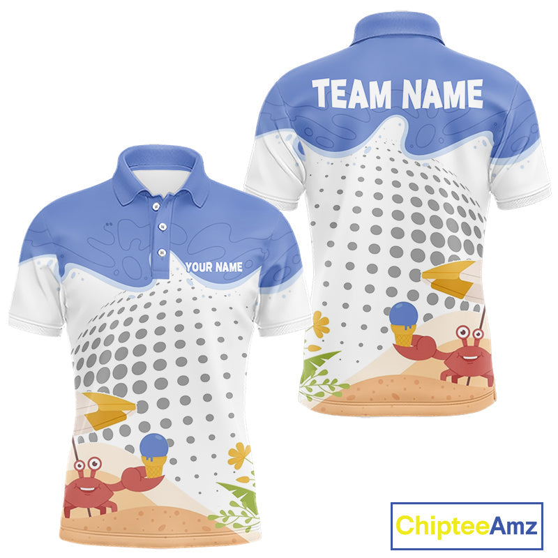 Custom Crab Summer Golf Polo Shirt Personalized Funny Golf Team Golf Apparel