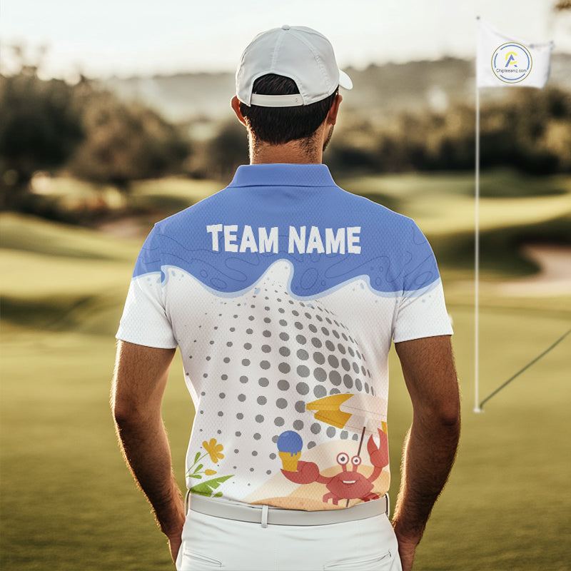 Custom Crab Summer Golf Polo Shirt Personalized Funny Golf Team Golf Apparel