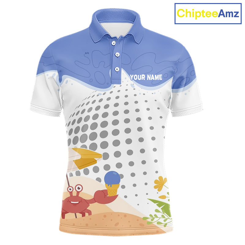 Custom Crab Summer Golf Polo Shirt Personalized Funny Golf Team Golf Apparel