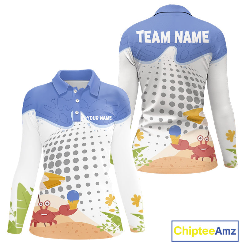 Custom Crab Summer Golf Polo Shirt Personalized Funny Golf Team Golf Apparel