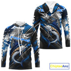 Custom Blue Marlin Fishing Jersey Marlin Skeleton Fishing Tournament Shirt, Saltwater Angler Apparel Gifts