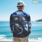 Custom Blue Marlin Fishing Jersey Marlin Skeleton Fishing Tournament Shirt, Saltwater Angler Apparel Gifts
