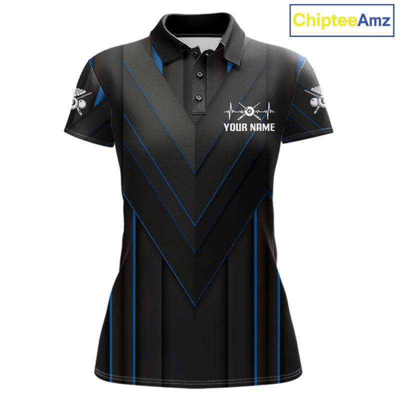 Beat Heart Pool Billiard Polo & 1/4-Zip Shirt Custom Light 8 Ball Billiard Team Apparel