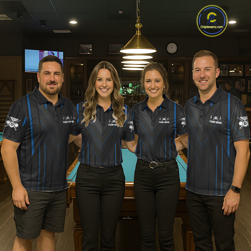 Beat Heart Pool Billiard Polo & 1/4-Zip Shirt Custom Light 8 Ball Billiard Team Apparel