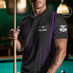 Beat Heart Pool Billiard Polo & 1/4-Zip Shirt Custom Light 8 Ball Billiard Team Apparel