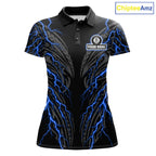 Blue Tribal Pattern Billiard 8 Ball Team Jersey Custom Thunder Lightning Billiard Shirt