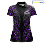 Purple Tribal Pattern Billiard 8 Ball Team Jersey Custom Thunder Lightning Billiard Shirt