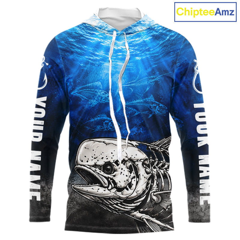 Personalized Skeleton Mahi Mahi Fishing Tournament Shirt Custom Name Fishing Jersey Fisherman Gift