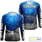 Personalized Skeleton Marlin Fishing Tournament Shirt Custom Name Fishing Jersey Fisherman Gift