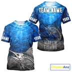 Personalized Skeleton Marlin Fishing Tournament Shirt Custom Name Fishing Jersey Fisherman Gift
