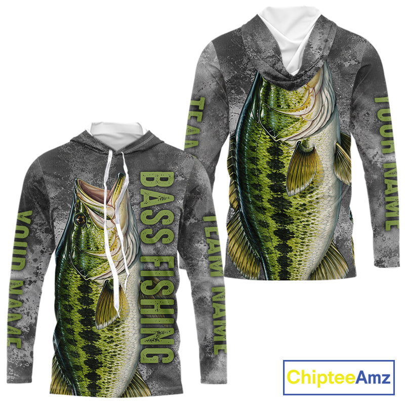 Custom Bass Fishing Tournament Shirt Vintage Fishing Jersey Custom Name Bass Fishing Long Sleeve Apparel