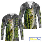 Custom Bass Fishing Tournament Shirt Vintage Fishing Jersey Custom Name Bass Fishing Long Sleeve Apparel