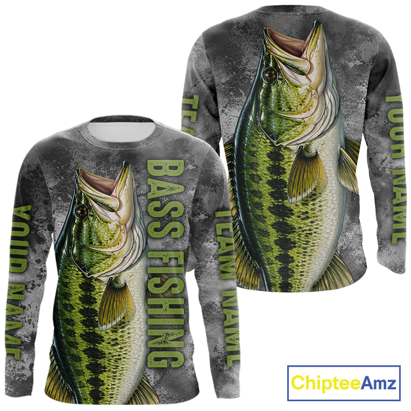 Custom Bass Fishing Tournament Shirt Vintage Fishing Jersey Custom Name Bass Fishing Long Sleeve Apparel