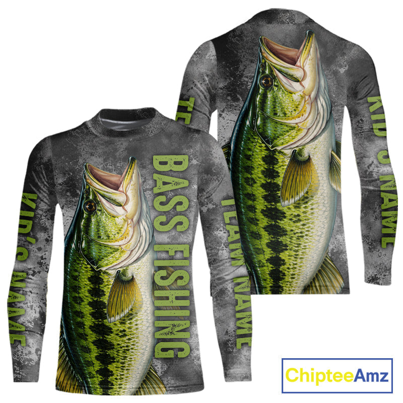 Custom Bass Fishing Tournament Shirt Vintage Fishing Jersey Custom Name Bass Fishing Long Sleeve Apparel