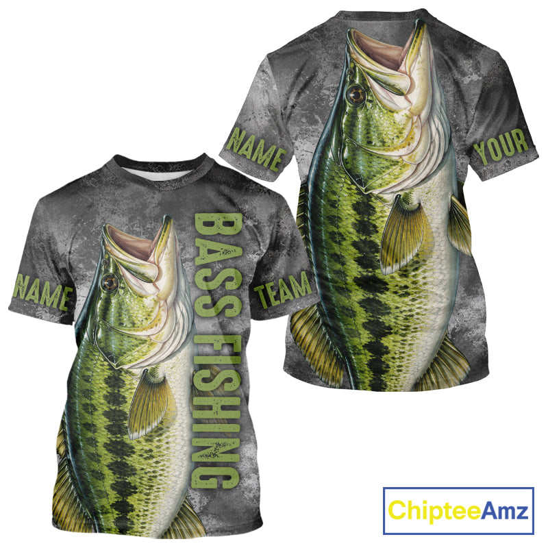 Custom Bass Fishing Tournament Shirt Vintage Fishing Jersey Custom Name Bass Fishing Long Sleeve Apparel