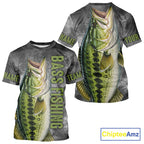 Custom Bass Fishing Tournament Shirt Vintage Fishing Jersey Custom Name Bass Fishing Long Sleeve Apparel