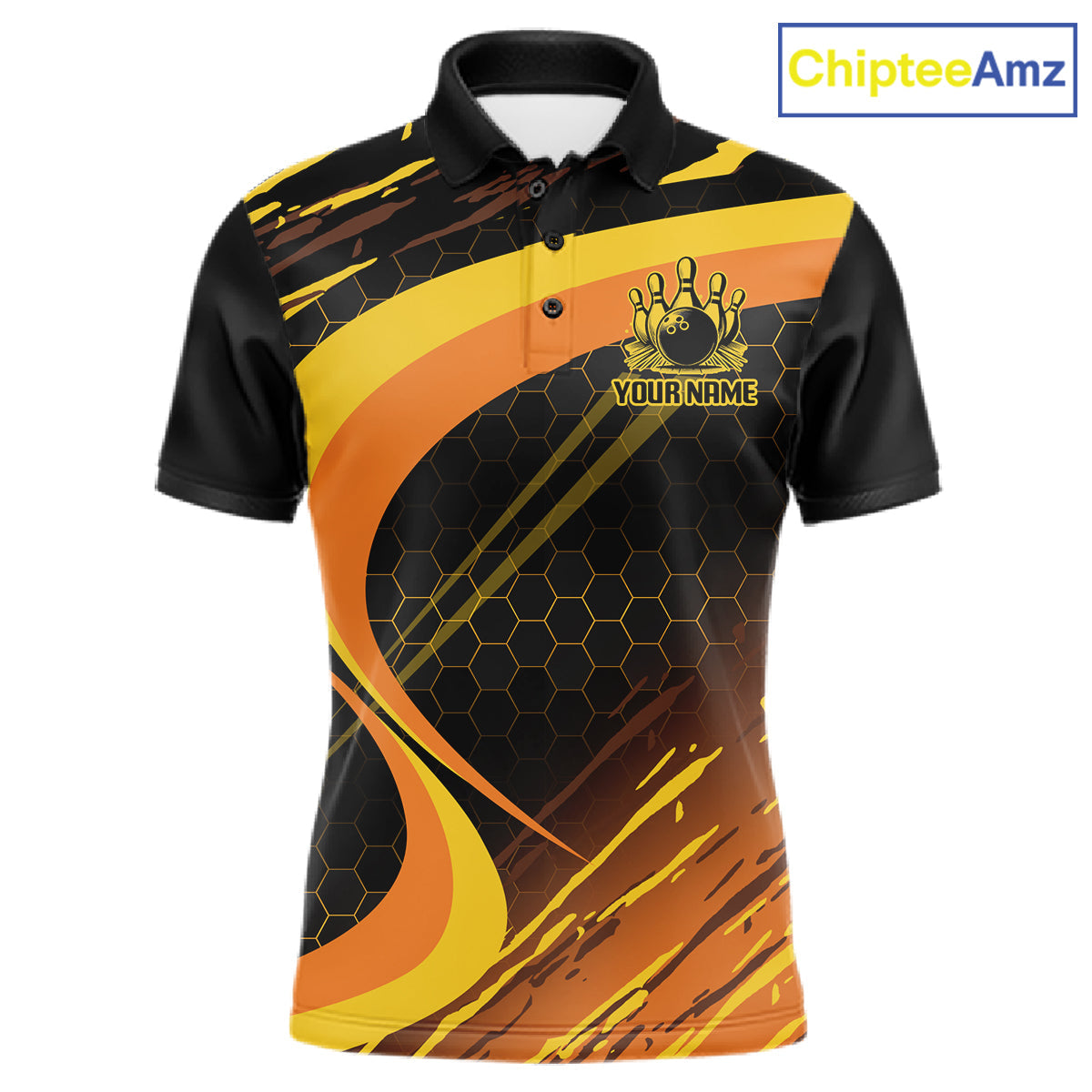 Personalized Honey Bee Bowling Polo 1/4-Zip Custom Funny Bee Bowling Tournament Jersey