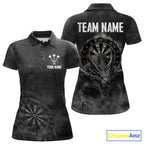 Custom Dragon Darts Shirt With Cracked Stone, Dragon Grey Smoke Darts Team Jersey