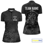 Custom Dragon Darts Shirt With Cracked Stone, Dragon Grey Smoke Darts Team Jersey