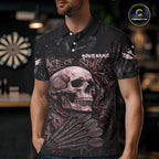Red Graffiti Grunge Skull Darts Shirt Custom Name & Team Skull Dart Outfit Jerseys