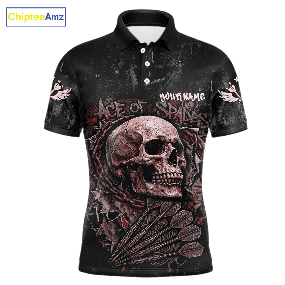 Red Graffiti Grunge Skull Darts Shirt Custom Name & Team Skull Dart Outfit Jerseys