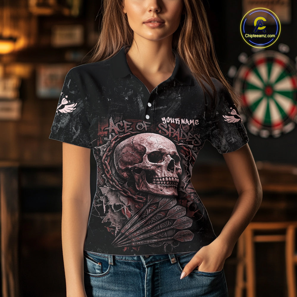 Red Graffiti Grunge Skull Darts Shirt Custom Name & Team Skull Dart Outfit Jerseys