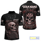 Red Graffiti Grunge Skull Darts Shirt Custom Name & Team Skull Dart Outfit Jerseys