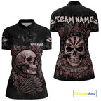 Red Graffiti Grunge Skull Darts Shirt Custom Name & Team Skull Dart Outfit Jerseys