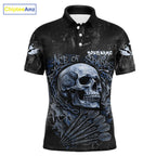 Blue Graffiti Grunge Skull Darts Shirt Custom Name & Team Skull Dart Outfit Jerseys