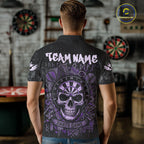 Purple Graffiti Grunge Skull Darts Shirt Custom Name & Team Skull Dart Outfit Jerseys