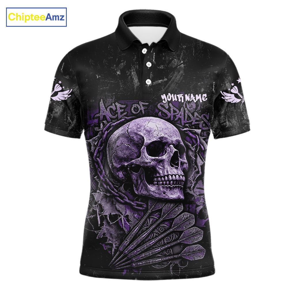 Purple Graffiti Grunge Skull Darts Shirt Custom Name & Team Skull Dart Outfit Jerseys