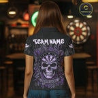 Purple Graffiti Grunge Skull Darts Shirt Custom Name & Team Skull Dart Outfit Jerseys